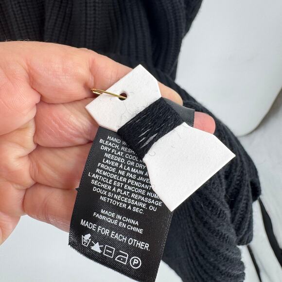 Wilfred Black Sweater Dress XL Long Sleeve Ribbed Knit Minimalist Winter Cozy - Picture 6 of 9